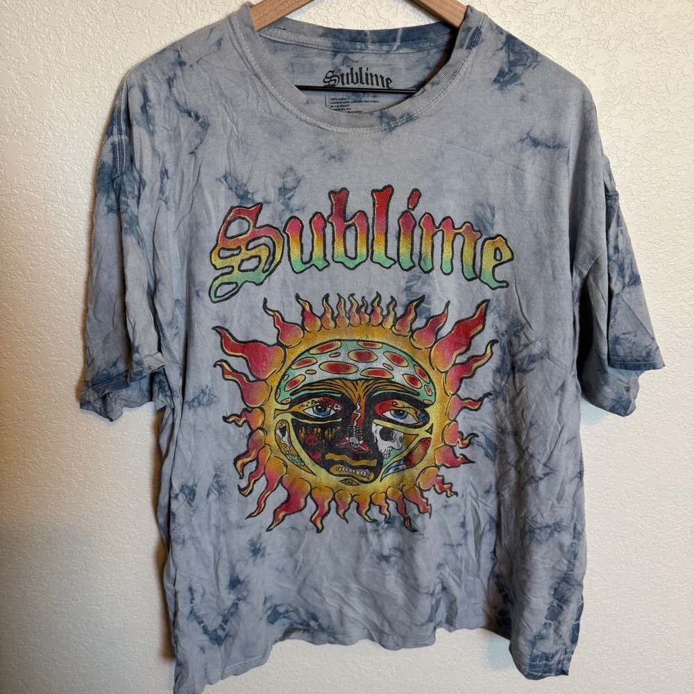 Vintage Vibe Sublime 40oz To Freedom Graphic Tee XL Blue Tie Dye